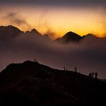 Abendrot, Abendstimmung, Dolomitenblick, El Jou, Jou de Giau, Nebel, Passo Giau, Passo di Giau, Pärchen, Sonnenuntergang