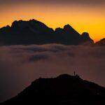 Abendrot, Abendstimmung, Dolomitenblick, El Jou, Jou de Giau, Nebel, Passo Giau, Passo di Giau, Sonnenuntergang