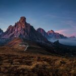 Abendstimmung, Dolomitenblick, El Jou, Jou de Giau, Nebel, Nuvolaugruppe, Passo Giau, Passo di Giau, Ra Gusela, Sonnenuntergang