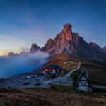 Abendstimmung, Dolomitenblick, El Jou, Jou de Giau, Nebel, Nuvolaugruppe, Passo Giau, Passo di Giau, Ra Gusela, Sonnenuntergang