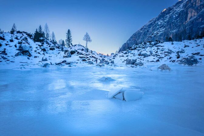 Blick über den Lago di Sorapiss Richtung Nordwesten