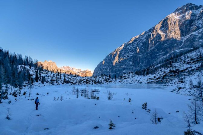 Am Südostufer des Lago di Sorapiss