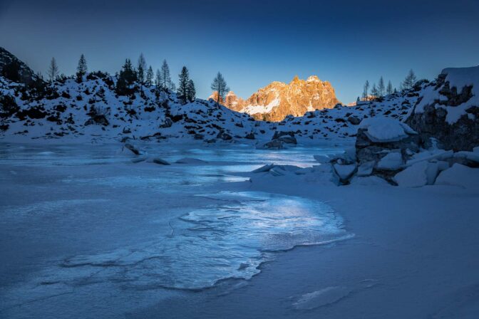 Bergsee, Cadini di Misurina, Dolomiten, Eis, Lago di Sorapiss