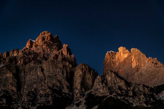 Der herrliche Monte Cristallo und der Piz Popena im Restlich