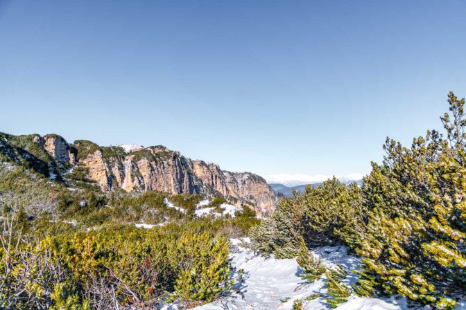 Auf dem Latschen-Pfad vom Roen zum Schwarzen Kopf. Im Bild: Blick zurück auf den Roen