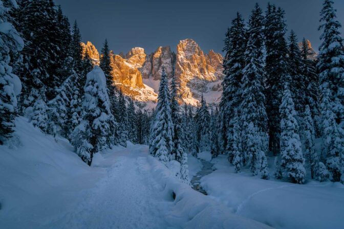 Alpenglühen im Val Vengia