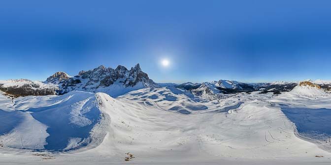 360° Ausblick vom Aussichtshügel Costazza auf die Palagruppe und den Rollepass