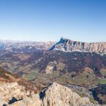 Ausblick Sassongher, Fanesgruppe, Heiligkreuzkofelgruppe