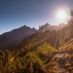 Sellastock, Sonnenuntergang, Von Kolfuschg zum Grödner Joch