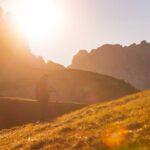 Langkofel, Sasso Lungo, Sonnenuntergang, Von Kolfuschg zum Grödner Joch