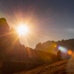 Langkofel, Sasso Lungo, Sonnenuntergang, Von Kolfuschg zum Grödner Joch