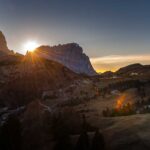 Langkofel, Sasso Lungo, Sonnenuntergang, Von Kolfuschg zum Grödner Joch