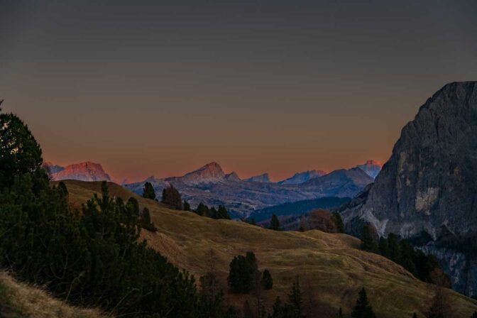 Blick hinüber zum Lagazuoi, dem Hexenstein, dem Averau und dem Col di Lana