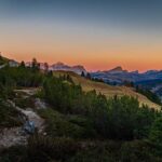 Abendrot, Grödner Joch, Grödnerjoch, Von Kolfuschg zum Grödner Joch