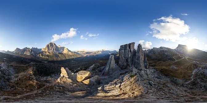 Die Westansicht der Cinque Torri